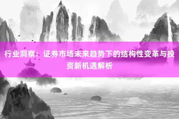 行业洞察：证券市场未来趋势下的结构性变革与投资新机遇解析