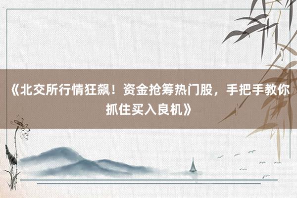 《北交所行情狂飙！资金抢筹热门股，手把手教你抓住买入良机》
