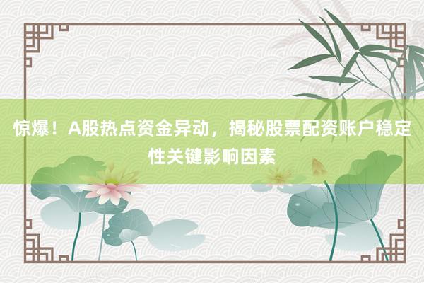 惊爆！A股热点资金异动，揭秘股票配资账户稳定性关键影响因素